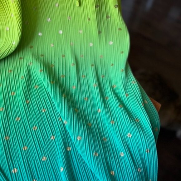 Never Fully Dressed Lime Ombre Plisse Claudia Dress - Picture 6 of 7